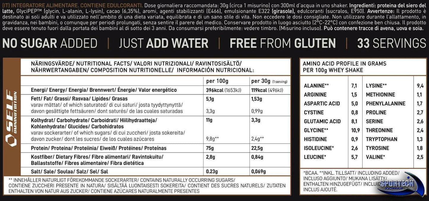 Self Omninutrition - Whey Protein Shake 💪 proteine del latte concentrate e isolate - Punto Fitness