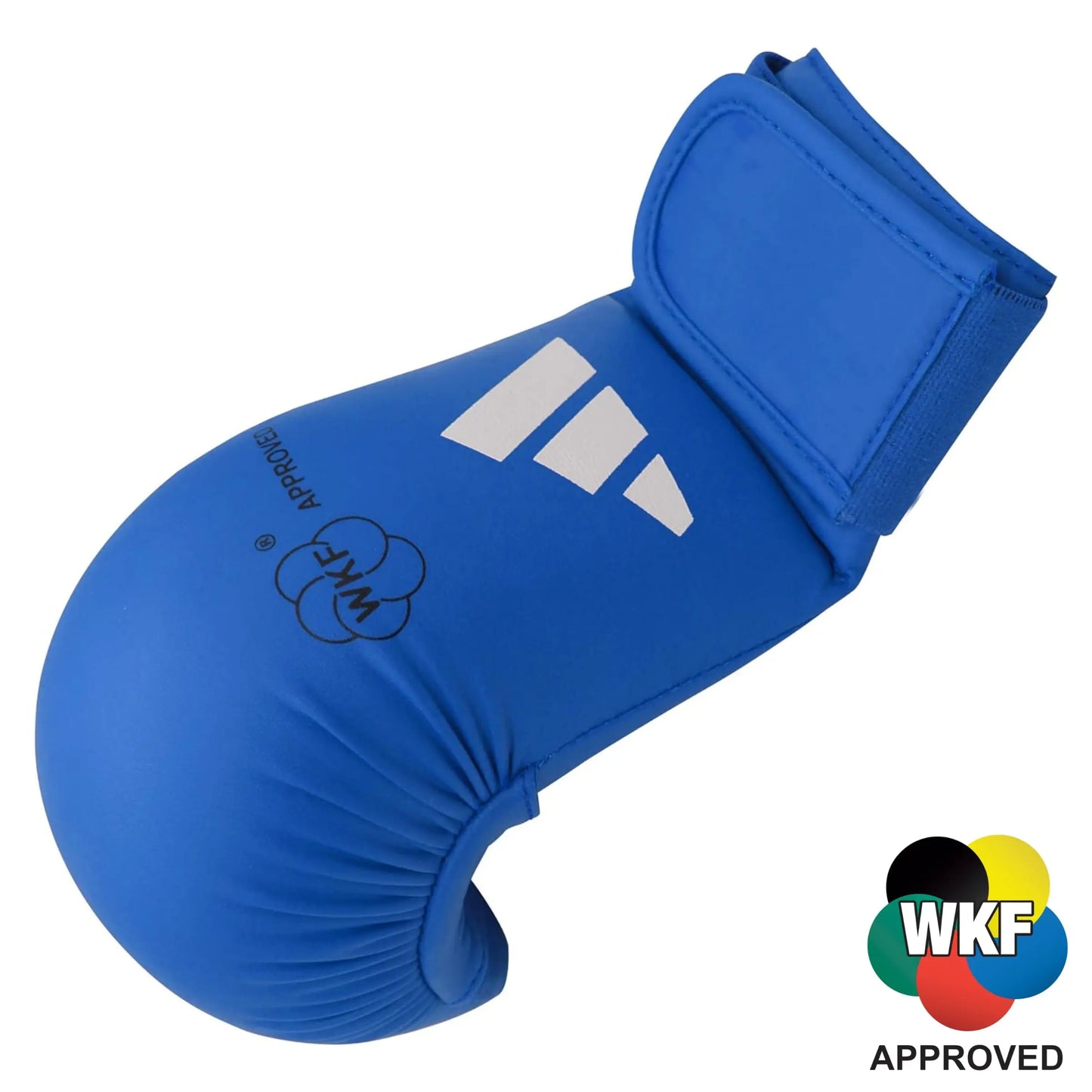 Guanto Karate Adidas - omologati WKF guantino Kumite Blu fronte mis.S-M-L-XL - Punto Fitness Potenza