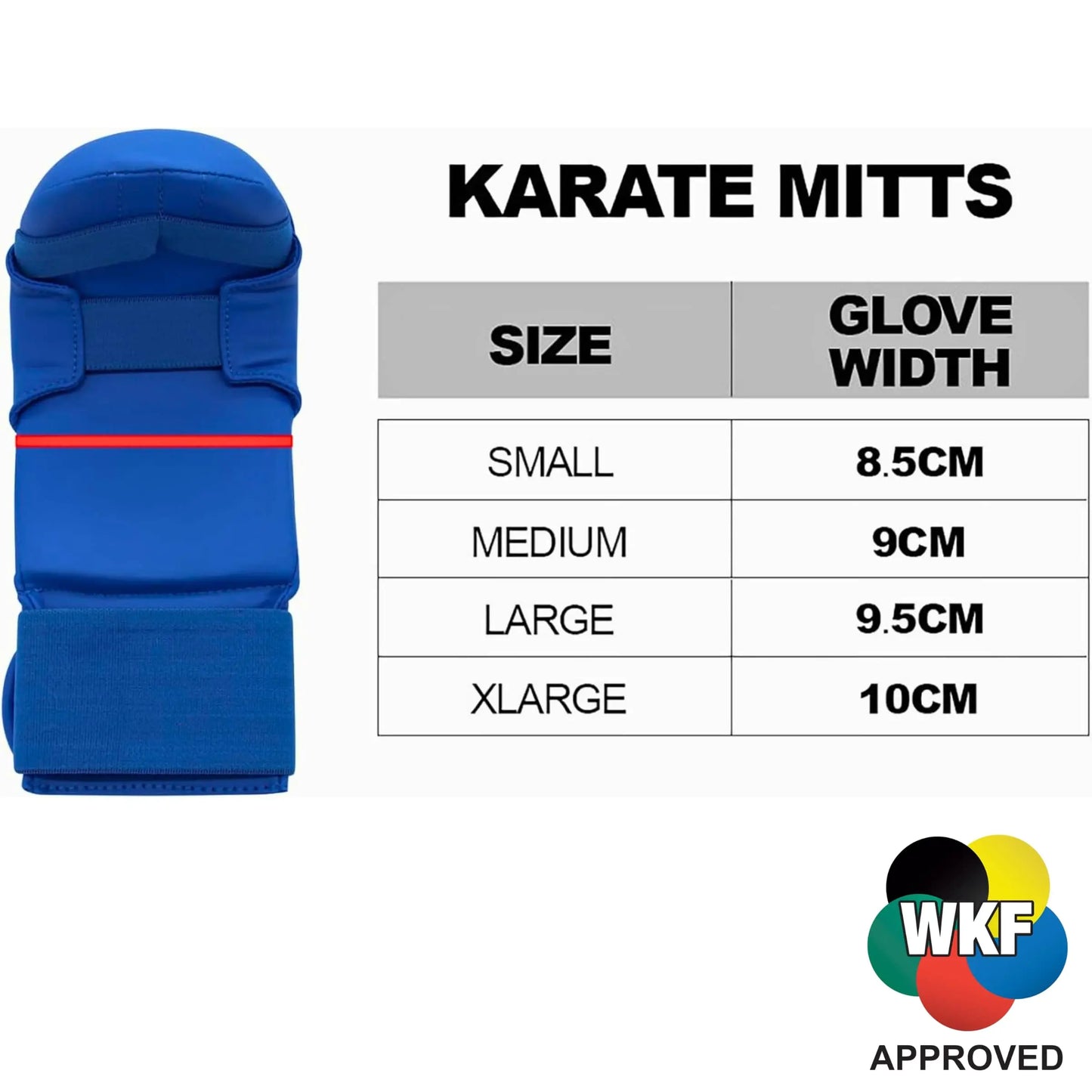 Guanto Karate Adidas - omologati WKF guantino Kumite Misure mis.S-M-L-XL - Punto Fitness Potenza