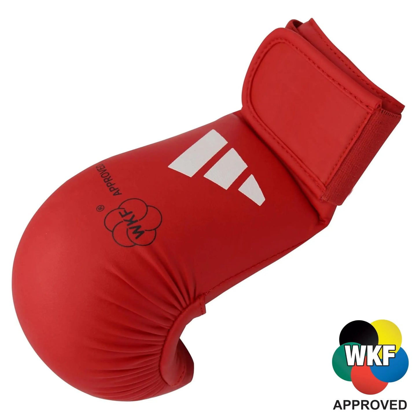 Guanto Karate Adidas - omologati WKF guantino Kumite Rosso fronte mis.S-M-L-XL - Punto Fitness Potenza