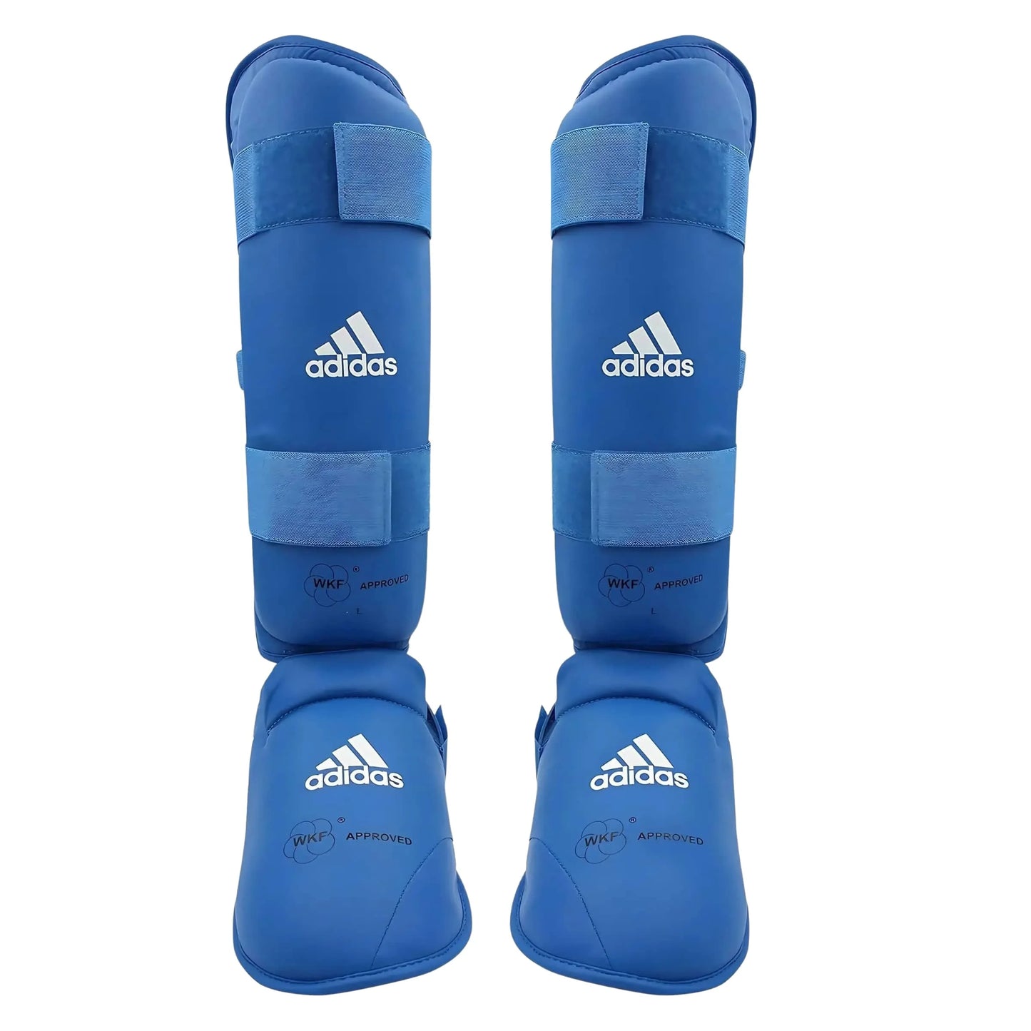 Paratibia piede imbottito Adidas - Paratibie con piede Karate omologato WKF Blu | Punto Fitness Potenza
