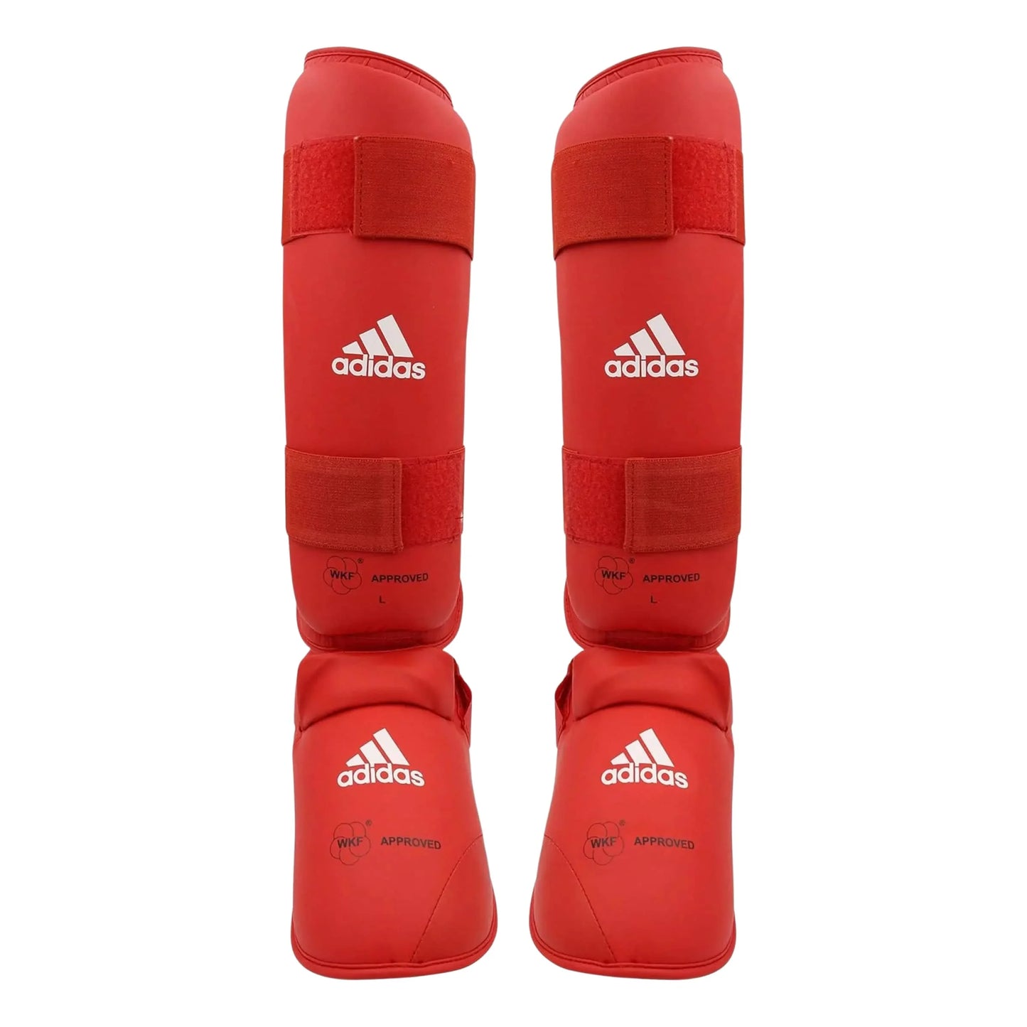 Paratibia piede imbottito Adidas - Paratibie con piede Karate omologato WKF Rosso | Punto Fitness Potenza