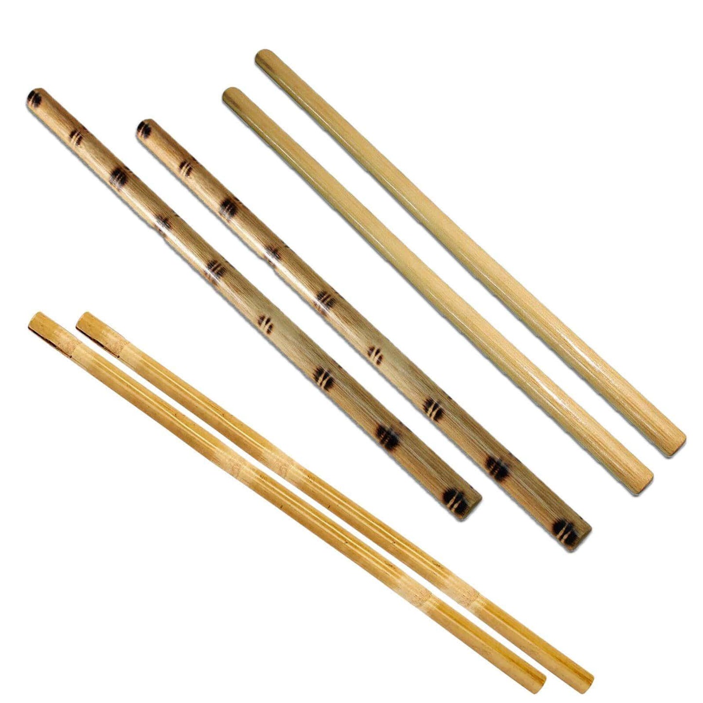 Sportech Italia - Coppia bastoni Escrima in Rattan tigrato-bambu-naturale Arti Marziali Kung Fu Kali Arnis - Punto Fitness Potenza