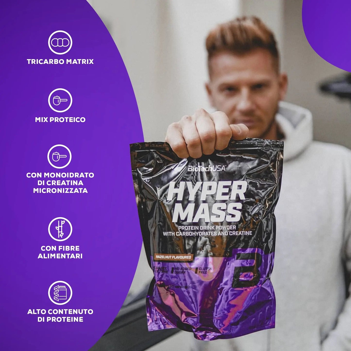Biotech Hyper Mass gainer aumento peso Caratteristiche - Punto Fitness Potenza