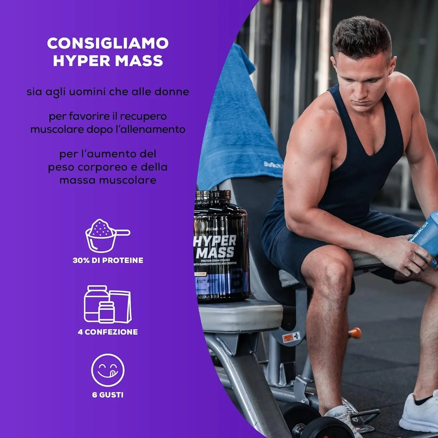 Biotech Hyper Mass gainer aumento peso - Come assumere - Punto Fitness Potenza