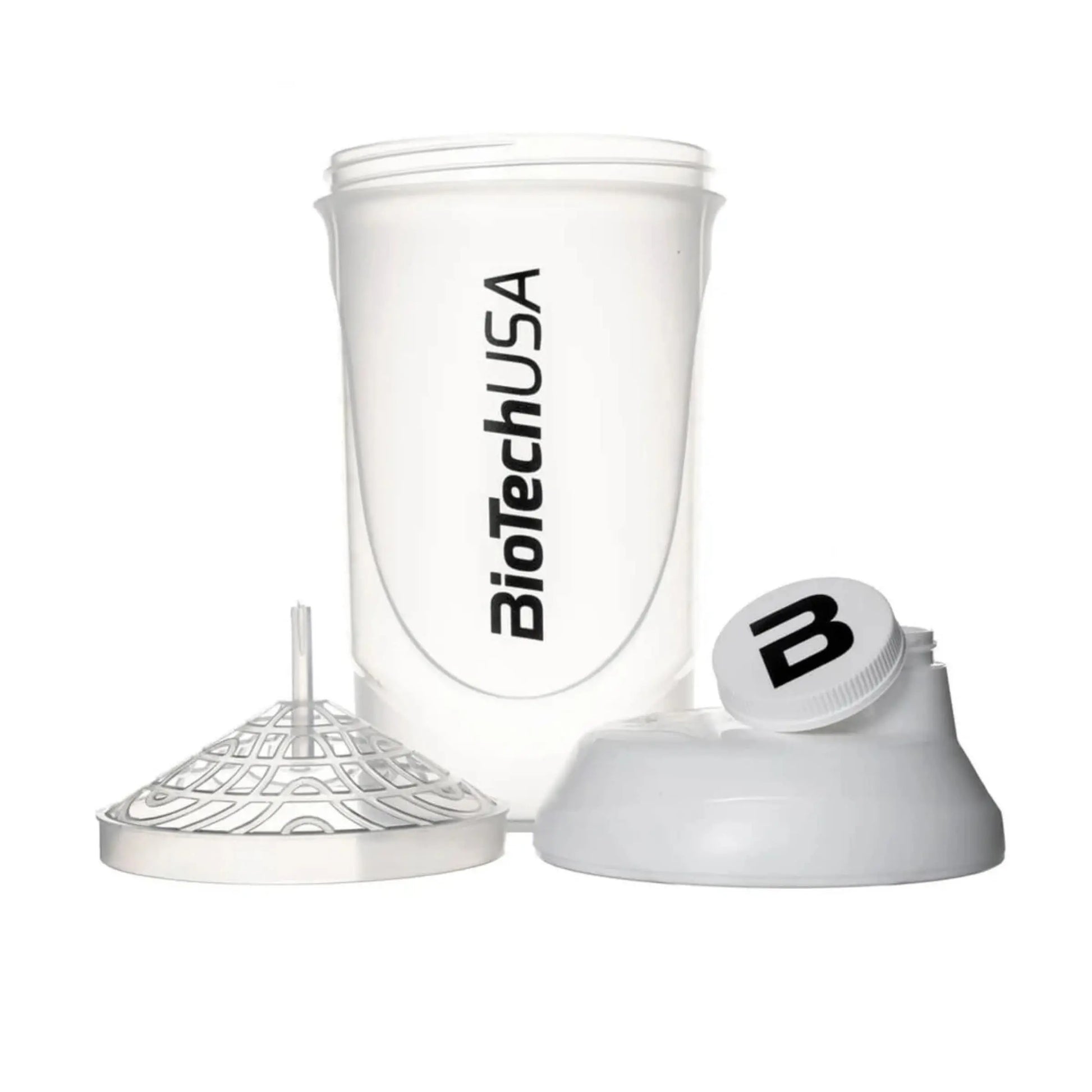 Biotech Shaker Wave per miscelazione Proteine in polvere con retina 600ml bianco - Punto Fitness Potenza