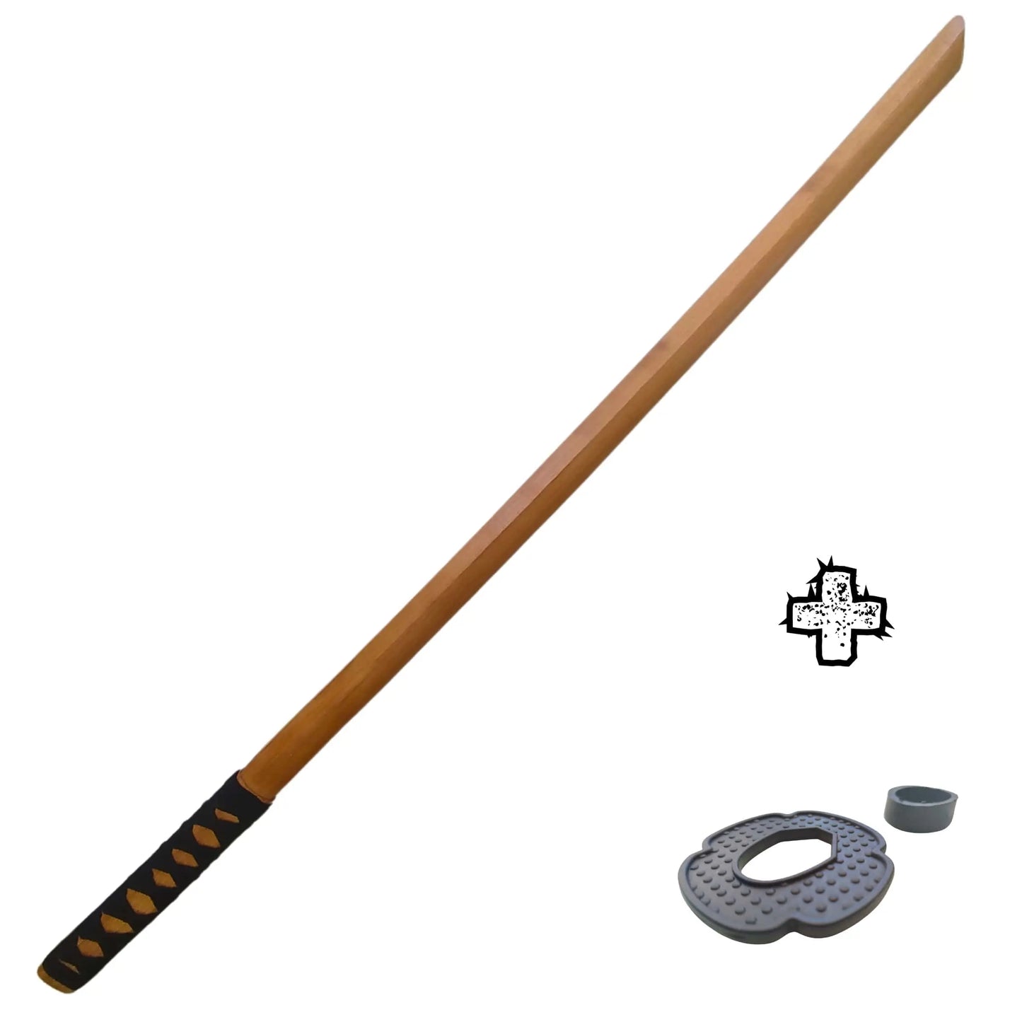 Bokken in legno faggio con Tsuka e Tsuba Suburito Bokuto - Allenamento per Aikido, Iaido, Kobudo, Kendo, Kenjutsu Katori Shinto ryu - Punto Fitness Potenza