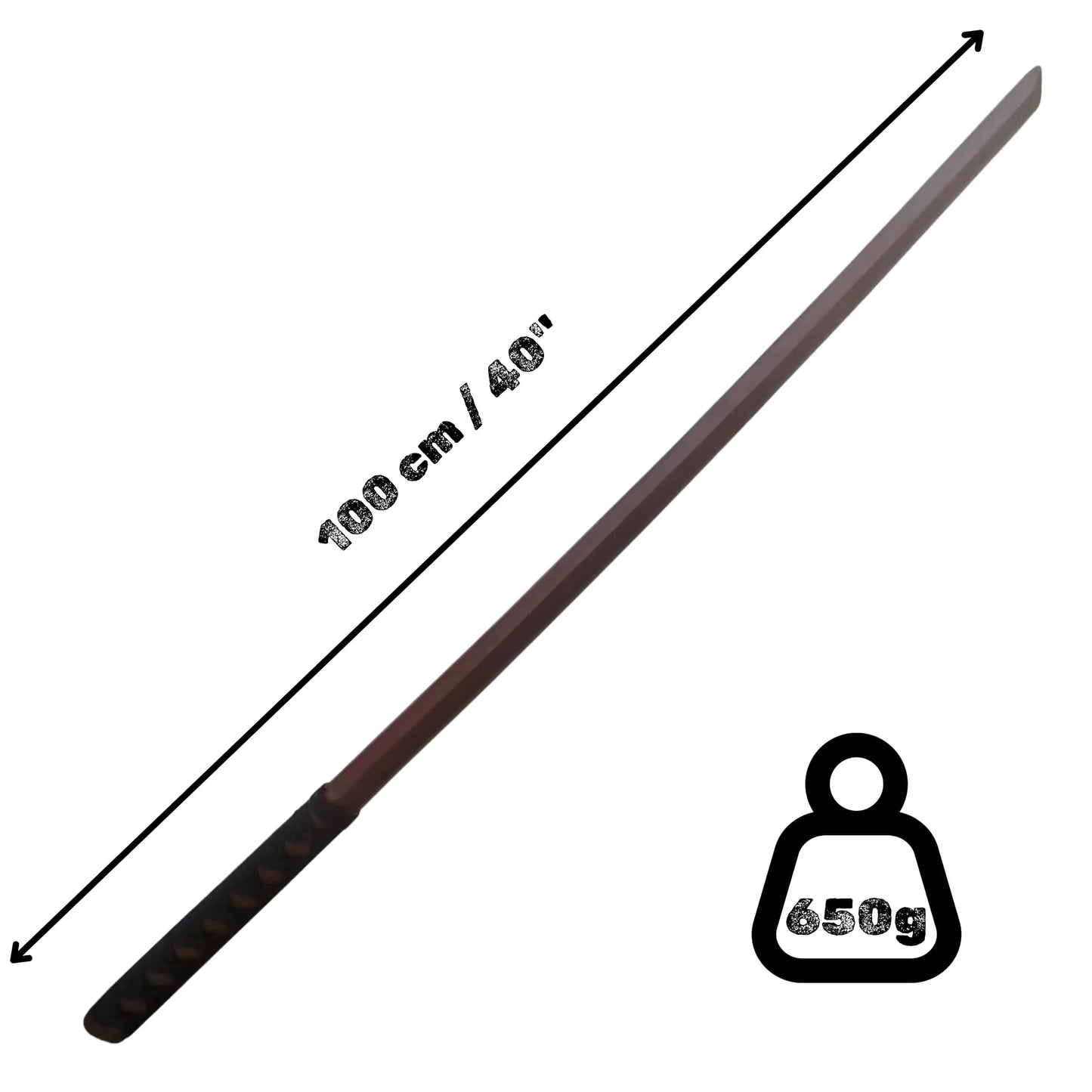 Bokken in legno noce con Tsuka Suburito Bokuto - Allenamento per Aikido, Iaido, Kobudo, Kendo, Kenjutsu Katori Shinto ryu Misure - Punto Fitness Potenza