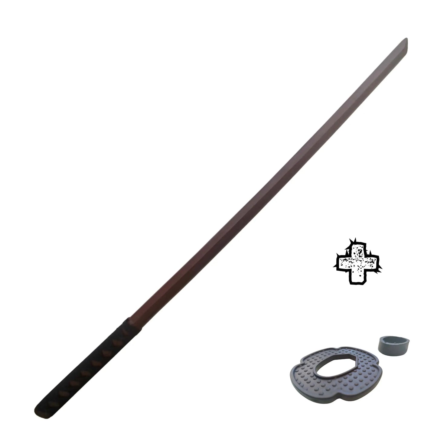 Bokken in legno noce con Tsuka e Tsuba Suburito Bokuto - Allenamento per Aikido, Iaido, Kobudo, Kendo, Kenjutsu Katori Shinto ryu - Punto Fitness Potenza