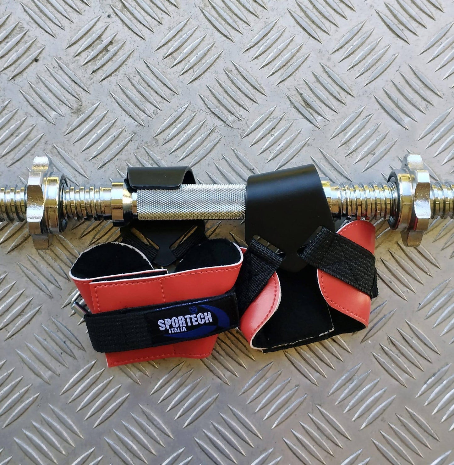 Sportech Italia - Ganci Palestra con Imbottitura e chiusura a Velcro, Hand Grip Versa Gripps, Sollevamento Pesi e Allenamento Potenziamento Muscolare Bodybuilding - Punto Fitness Potenza