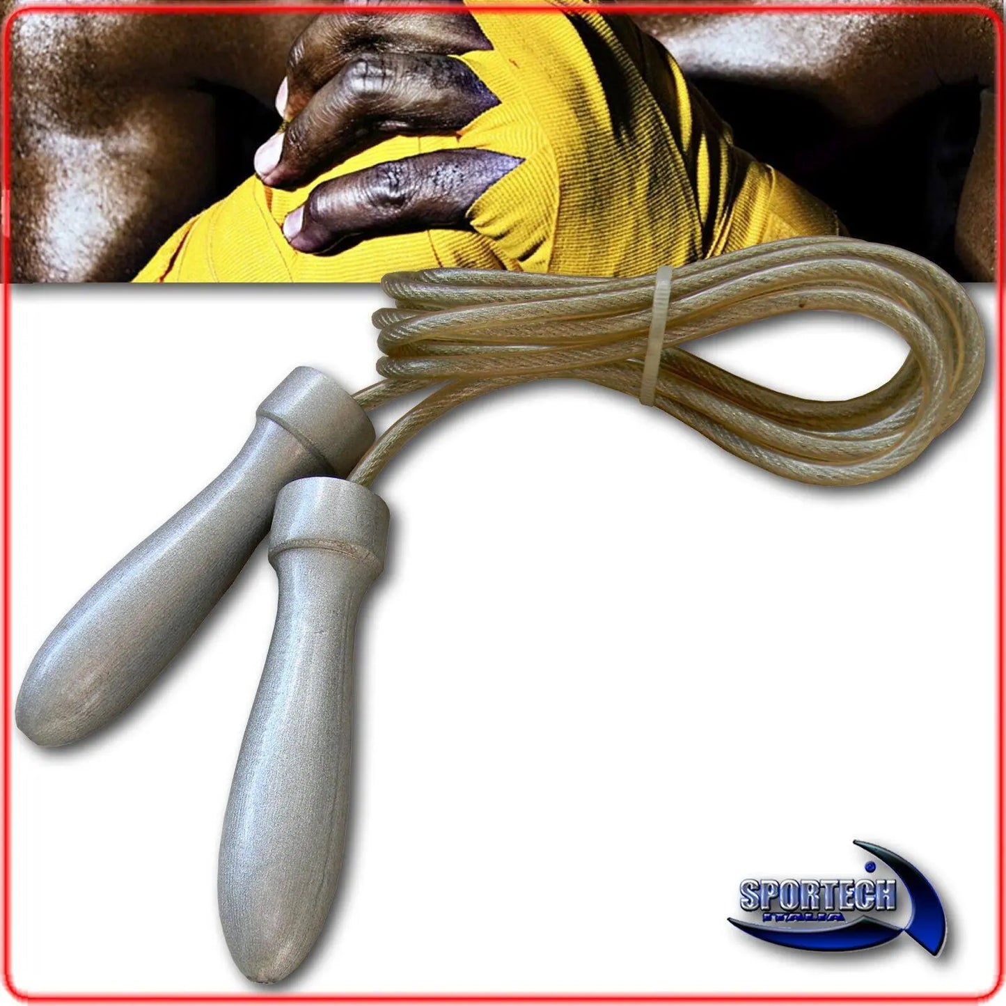 Sportech - Corda Salto Professionale in Metallo jump rope Fitness Ginnastica Palestra Allenamento Boxe Crossfit Kickboxing Muay Thai - Punto Fitness Potenza