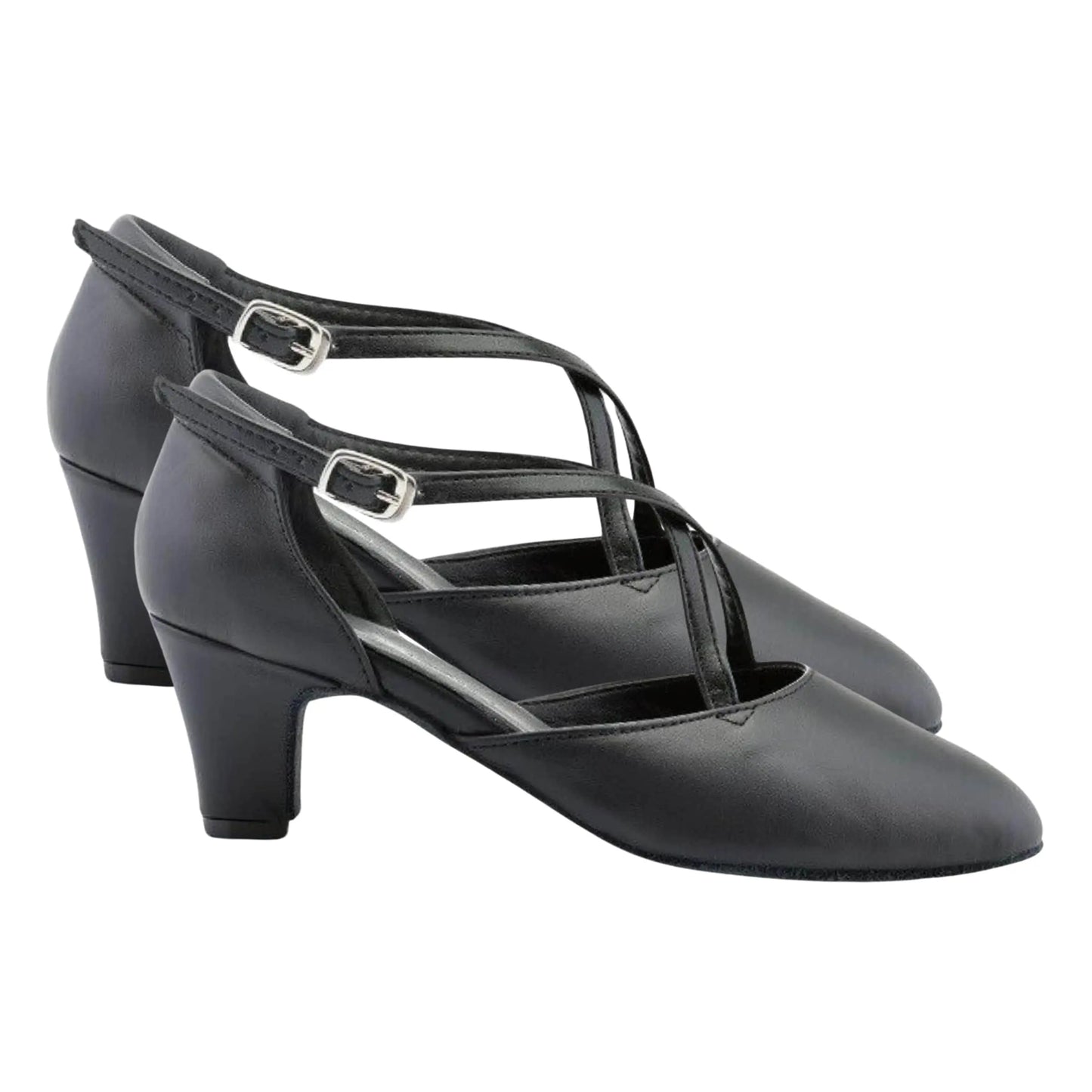 TuttoDanza - Scarpa da Ballo donna chiusa incrociato Cuccarini da sala Danza Liscio Studio tacco 5 - Vera Pelle Made in Italy - Punto Fitness Potenza
