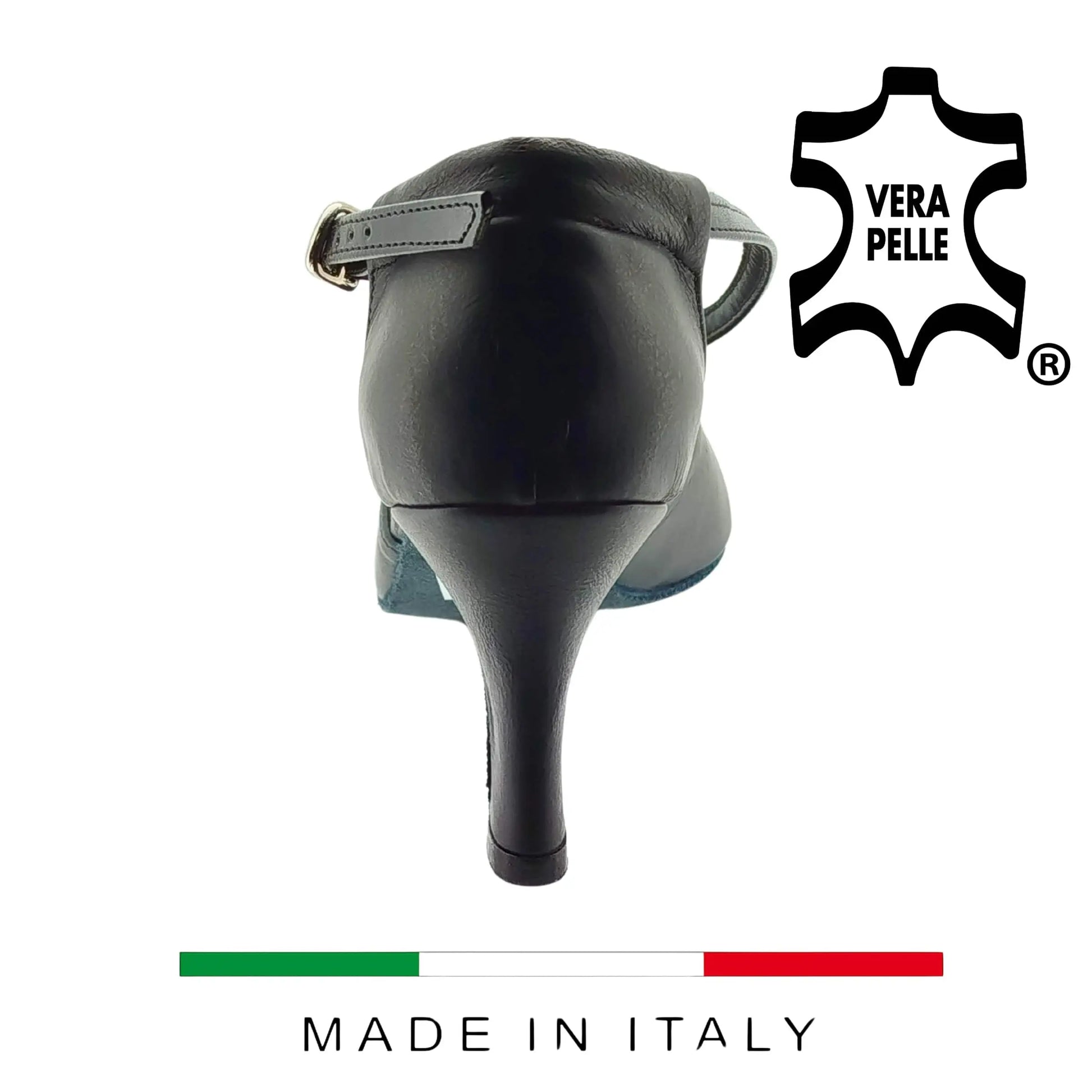 TuttoDanza - Scarpe da Ballo donna chiuse incrociato Cuccarini Vera Pelle da sala Danza Liscio Studio tacco 65 - Punto Fitness Potenza