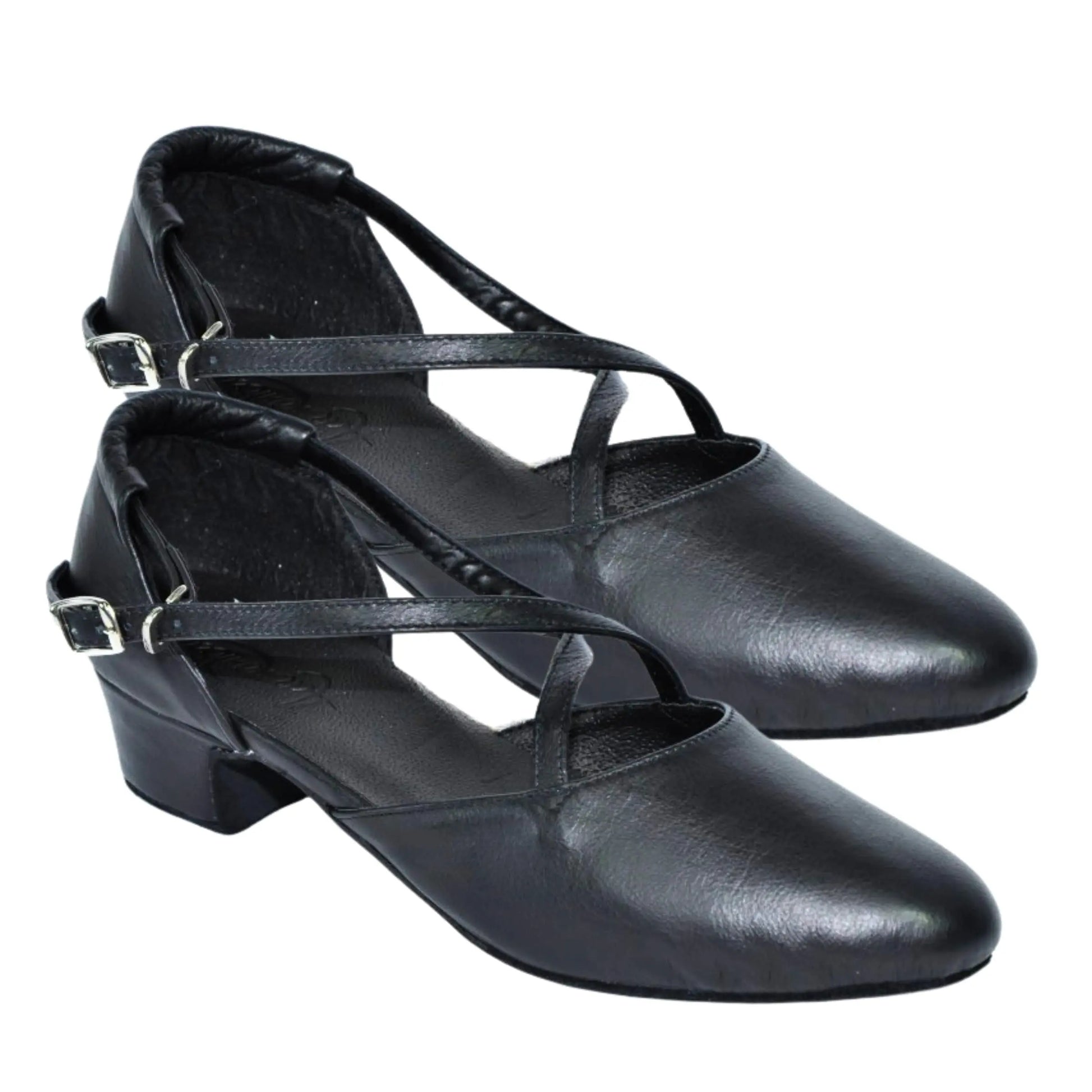 TuttoDanza - Scarpe da Ballo donna chiuse incrociato Cuccarini tacco 30 Vera Pelle da sala Danza Liscio Studio Made in Italy - Punto Fitness Potenza