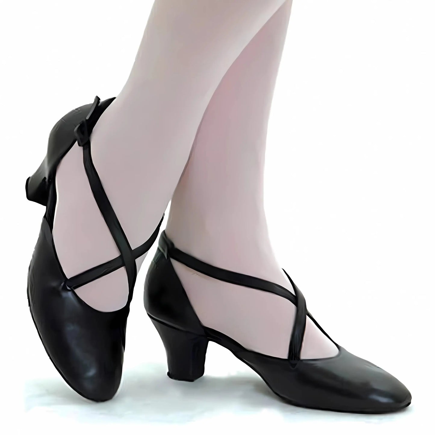 TuttoDanza - Scarpa da Ballo donna chiusa incrociato Cuccarini da sala Danza Liscio Studio tacco 5 - Vera Pelle Made in Italy - Punto Fitness Potenza