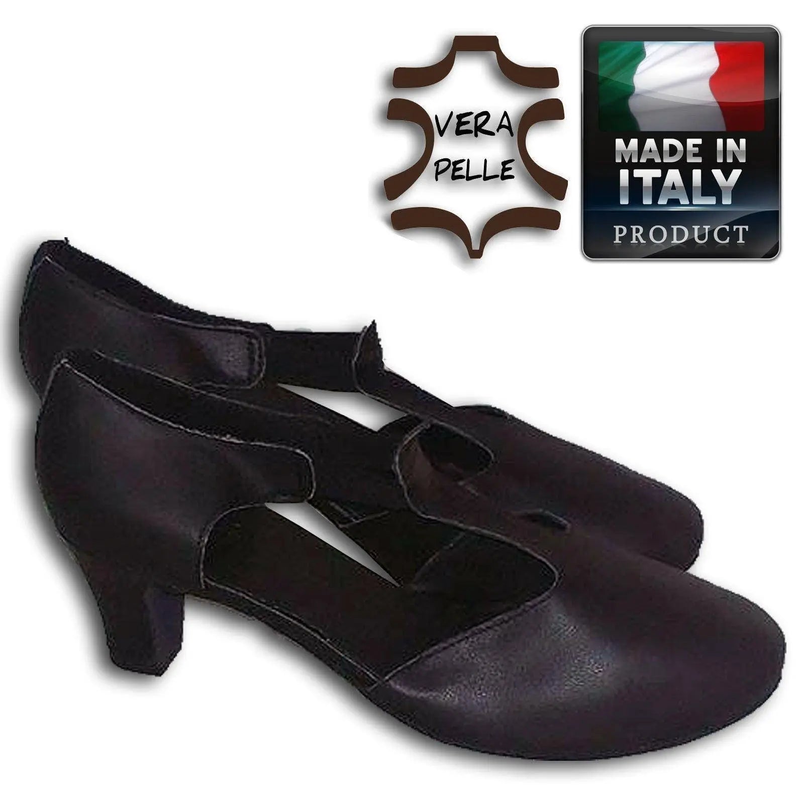 Scarpe Ballo T-BAR Vera Pelle Danza Liscio Studio allenamento Made in Italy - Punto Fitness Potenza