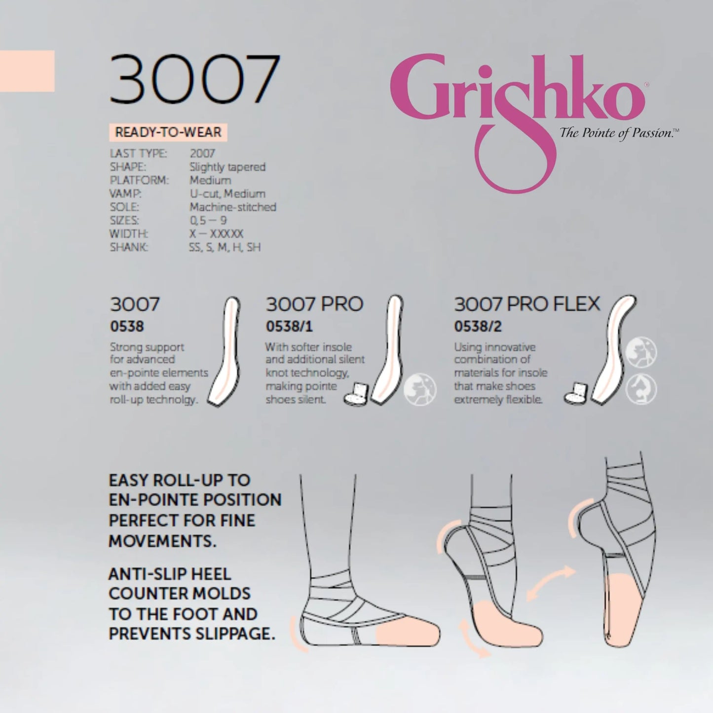 Scarpe da Punta Grishko 3007 Pro Flex XXX-M punte Danza Classica