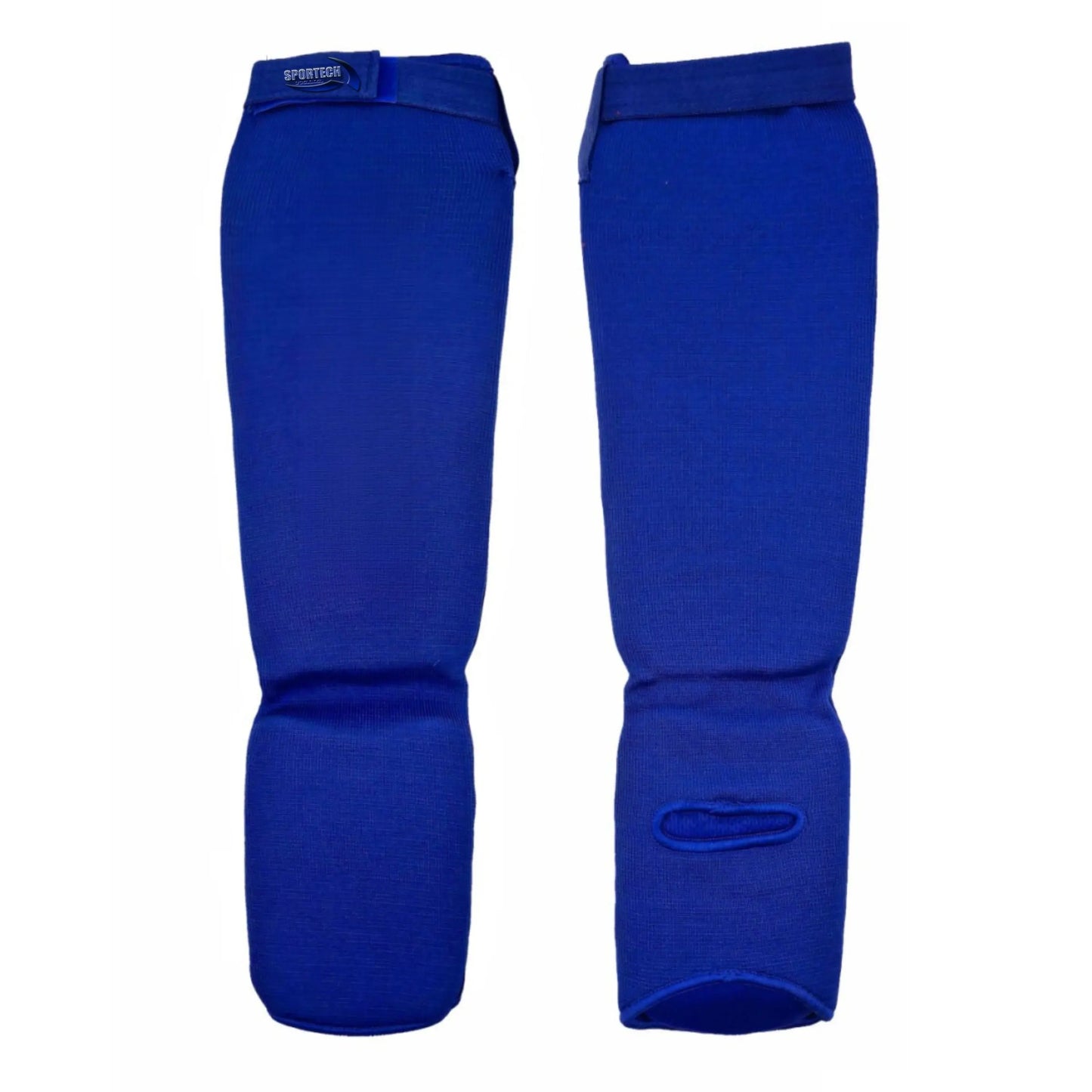 Paratibiapiede imbottito Sportech paratibia e parapiede imbottiti Arti Marziali Muay Thai Kickboxing Karate Colore Blu - Punto Fitness Potenza