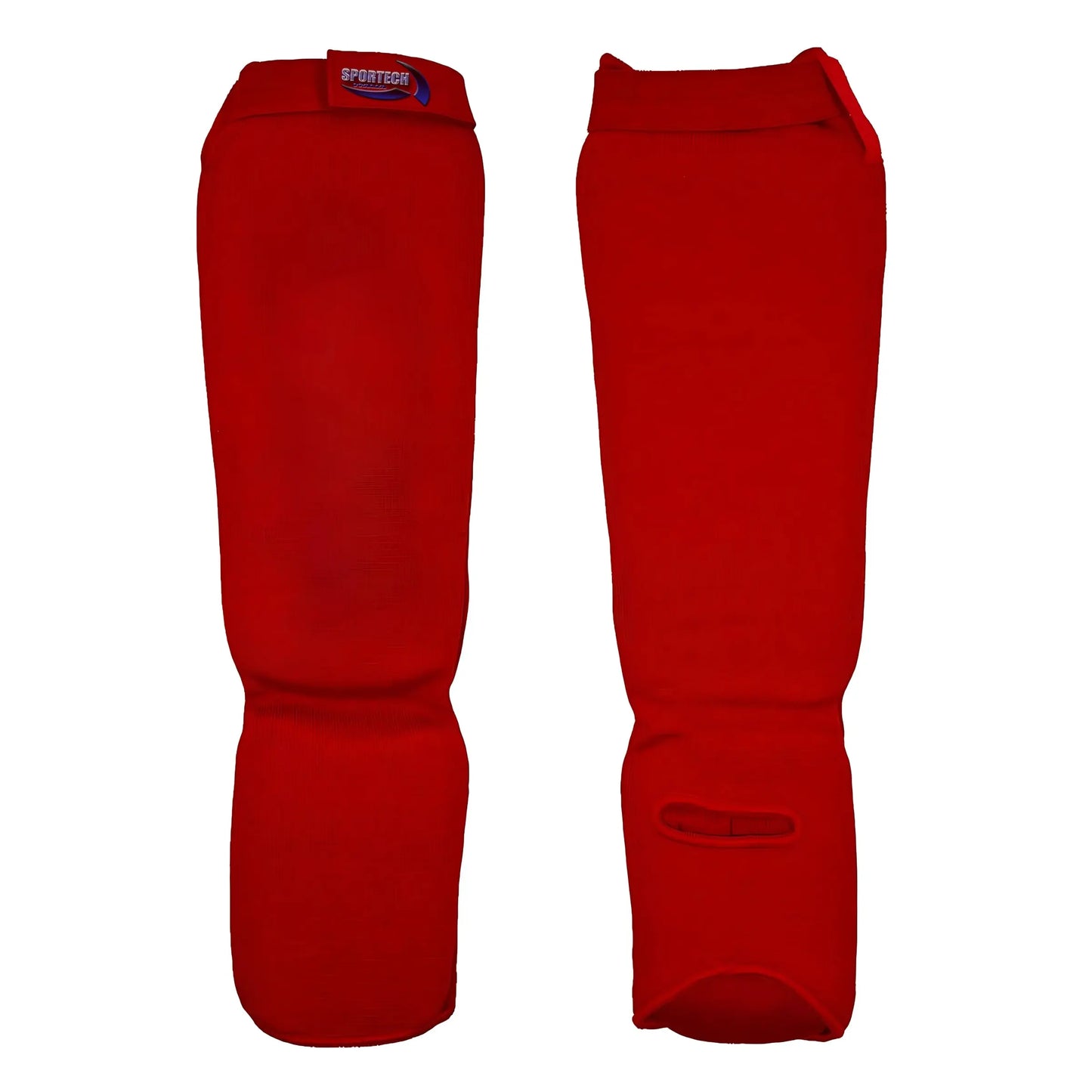 Paratibiapiede imbottito Sportech paratibia e parapiede imbottiti Arti Marziali Muay Thai Kickboxing Karate Colore Rosso - Punto Fitness Potenza