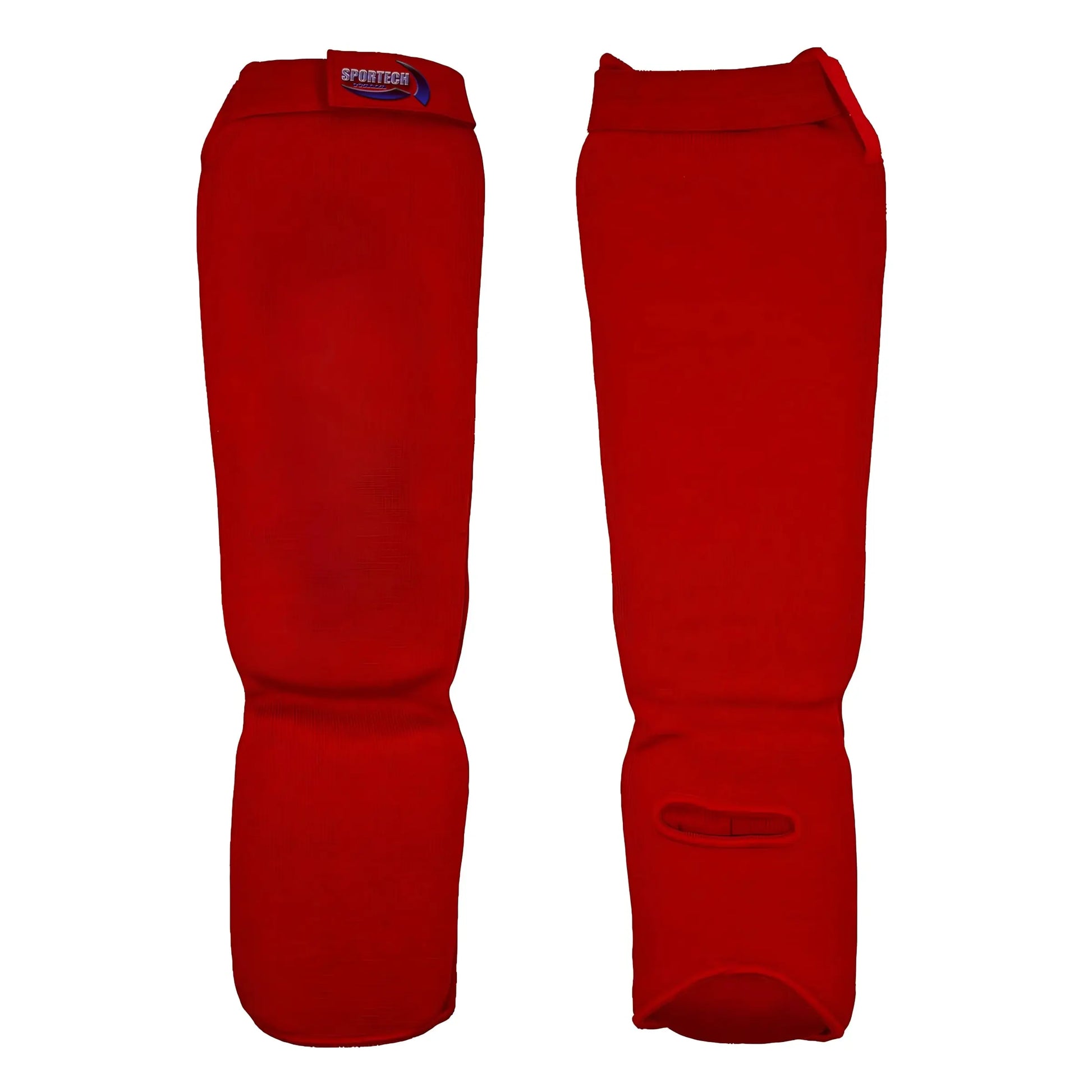 Paratibiapiede imbottito Sportech paratibia e parapiede imbottiti Arti Marziali Muay Thai Kickboxing Karate Colore Rosso - Punto Fitness Potenza