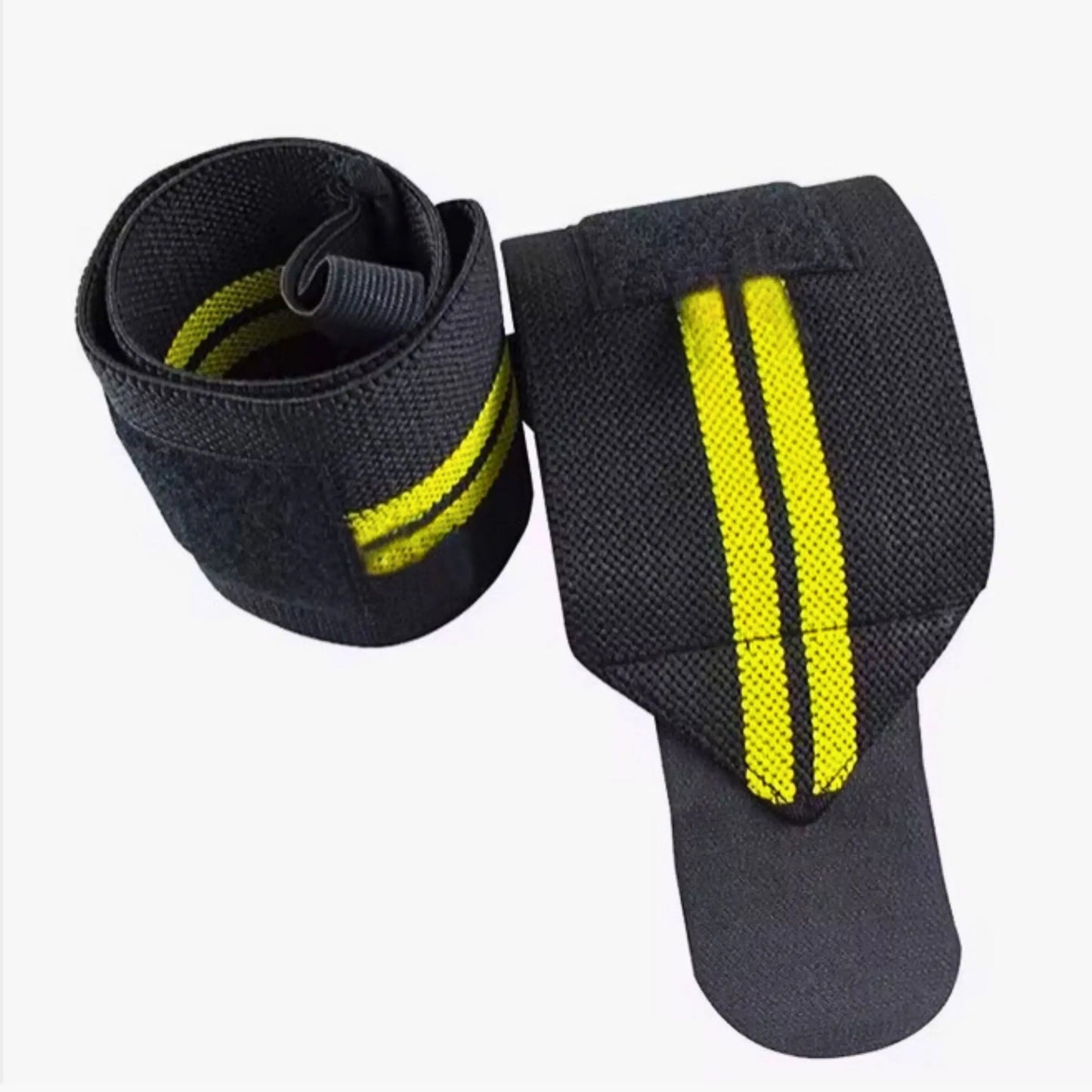 Sportech Italia - Polsiere Palestra professionali, Polsini Elastici per allenamento Sollevamento Pesi, Bodybuilding, Crossfit, Powerlifting giallo - Punto Fitness Potenza