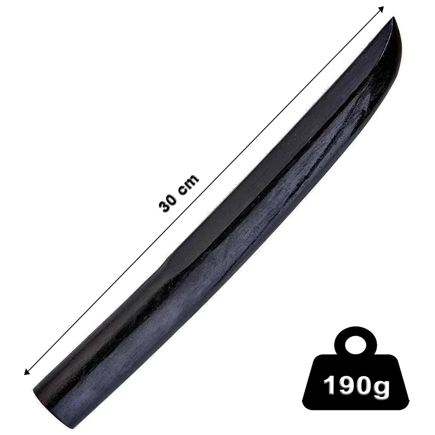 Sportech - pugnale in legno nero TANTO coltello allenamento difesa Aikido laido Kendo Bokuto misure e peso - Punto Fitness Potenza | Arti Marziali