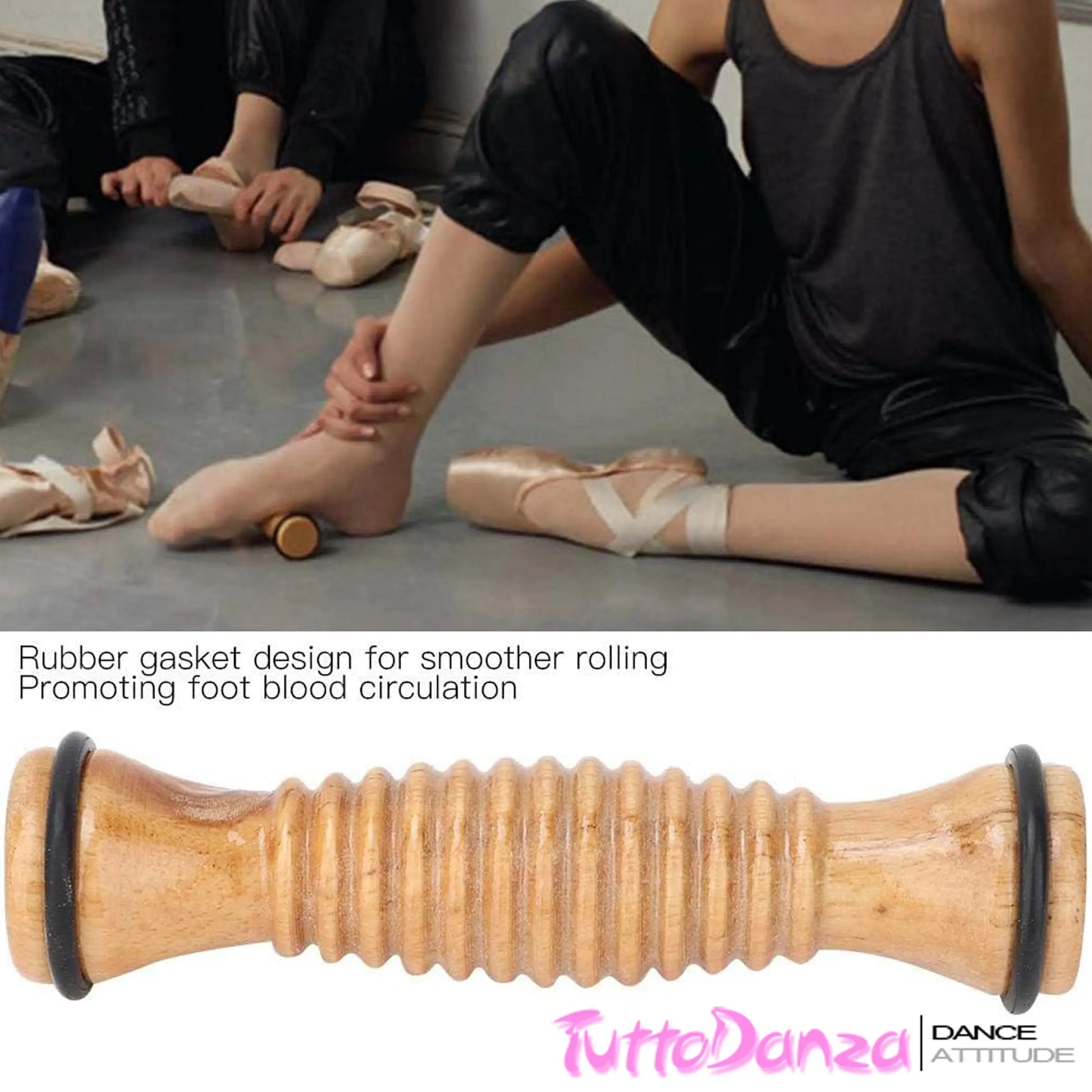 TuttoDanza Footsie Roller Massaggiatore per piedi rullo in legno per massaggio Arco Plantare Ballerina Danza Classica Utilizzo  - Punto Fitness Potenza