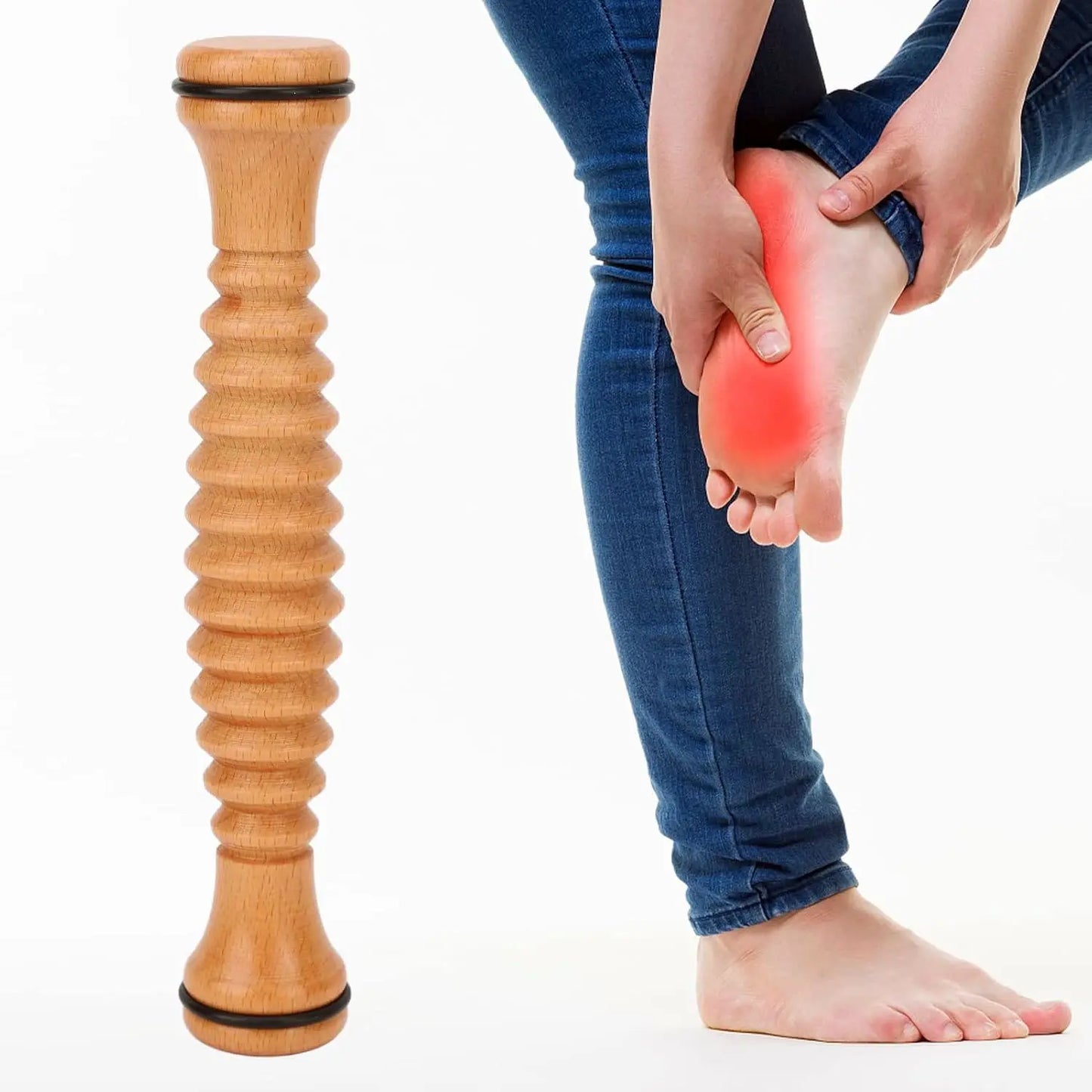 TuttoDanza Footsie Roller Massaggiatore per piedi rullo in legno per massaggio Arco Plantare Ballerina Danza Classica Utilizzo - Punto Fitness Potenza