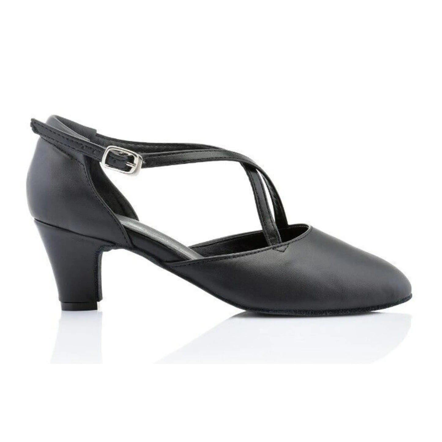 TuttoDanza - Scarpa da Ballo donna chiusa incrociato Cuccarini da sala Danza Liscio Studio tacco 5 - Vera Pelle Made in Italy - Punto Fitness Potenza