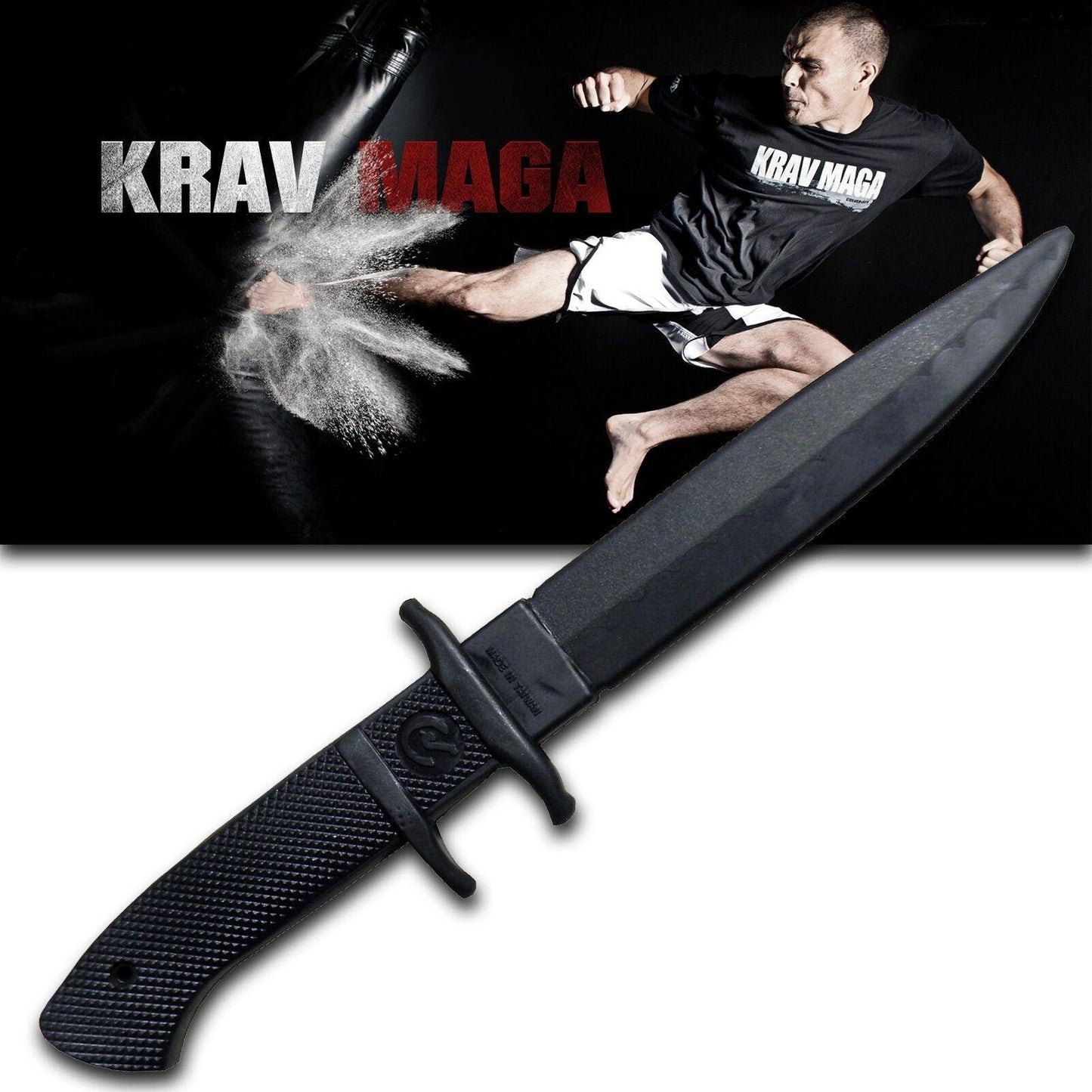 Sportech Italia - Coltello da Allenamento difesa personale - Pugnale addestramento in gomma - Autodifesa Krav Maga addestramento arti marziali self defense arma finta - Punto Fitness