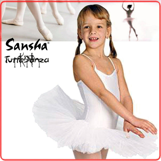 ✨ TUTU SANSHA SHIRLEY BODY GONNELLINO TULLE PIATTINO SAGGIO DANZA CLASSICA TF001 - Punto Fitness