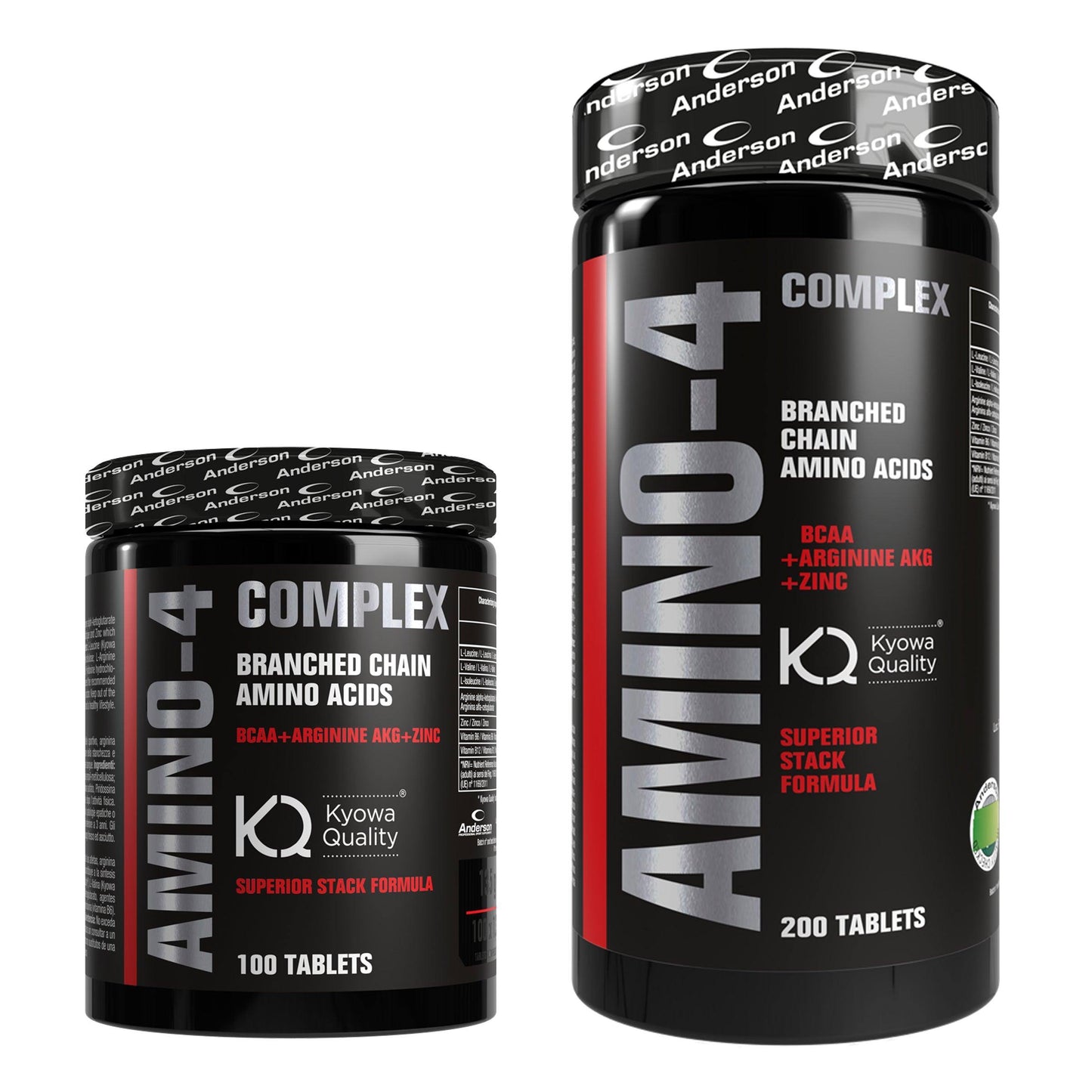 Anderson AMINO-4 Complex - Aminoacidi ramificati BCAA + AKG Zinco 100-200 Capsule - Punto Fitness