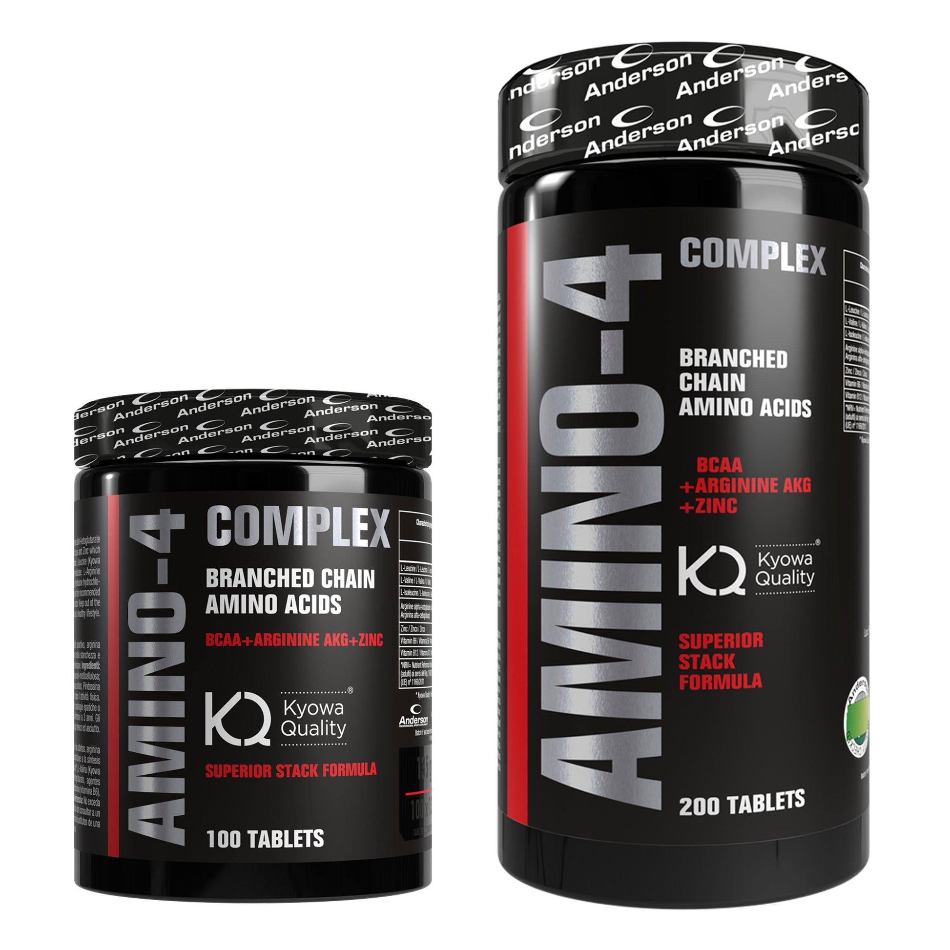 Anderson AMINO-4 Complex - Aminoacidi ramificati BCAA + AKG Zinco 100-200 Capsule - Punto Fitness