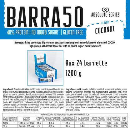 Anderson Absolute Series BARRA 50 - Barrette proteiche 50g senza Glutine 50% proteine - Punto Fitness