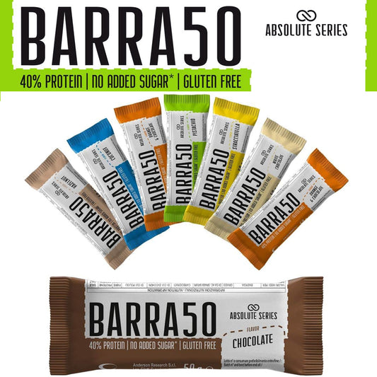 Anderson Absolute Series BARRA 50 - Barrette proteiche 50g senza Glutine 50% proteine