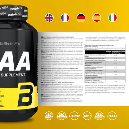 BioTechUSA EAA aminoacidi essenziali in capsule Tabella Nutrizionale - Punto Fitness Potenza