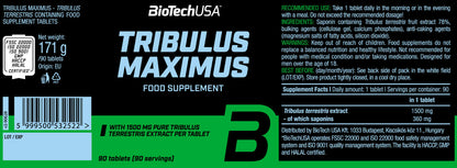 BioTechUSA - TRIBULUS MAXIMUS 1500mg tribulus terrestris 90 capsule - Punto Fitness