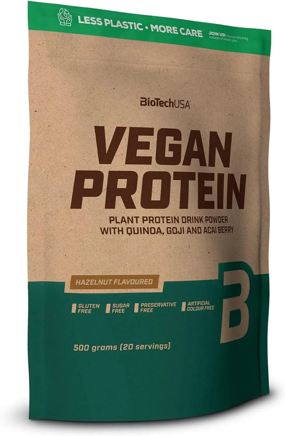 Biotech Vegan Protein - Proteine vegetali senza Glutine e Lattosio 500g Nocciola - Punto Fitness Potenza