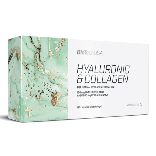 BiotechUSA Hyaluronic & Collagen - acido ialuronico e collagene 120 capsule - Punto Fitness