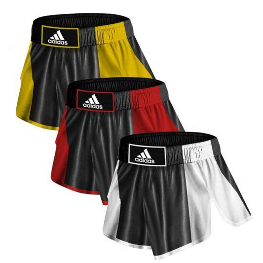 Adidas - Shorts MMA Pantaloncini Kick Boxing Full Contact Muay Thai nero-rosso - Punto Fitness
