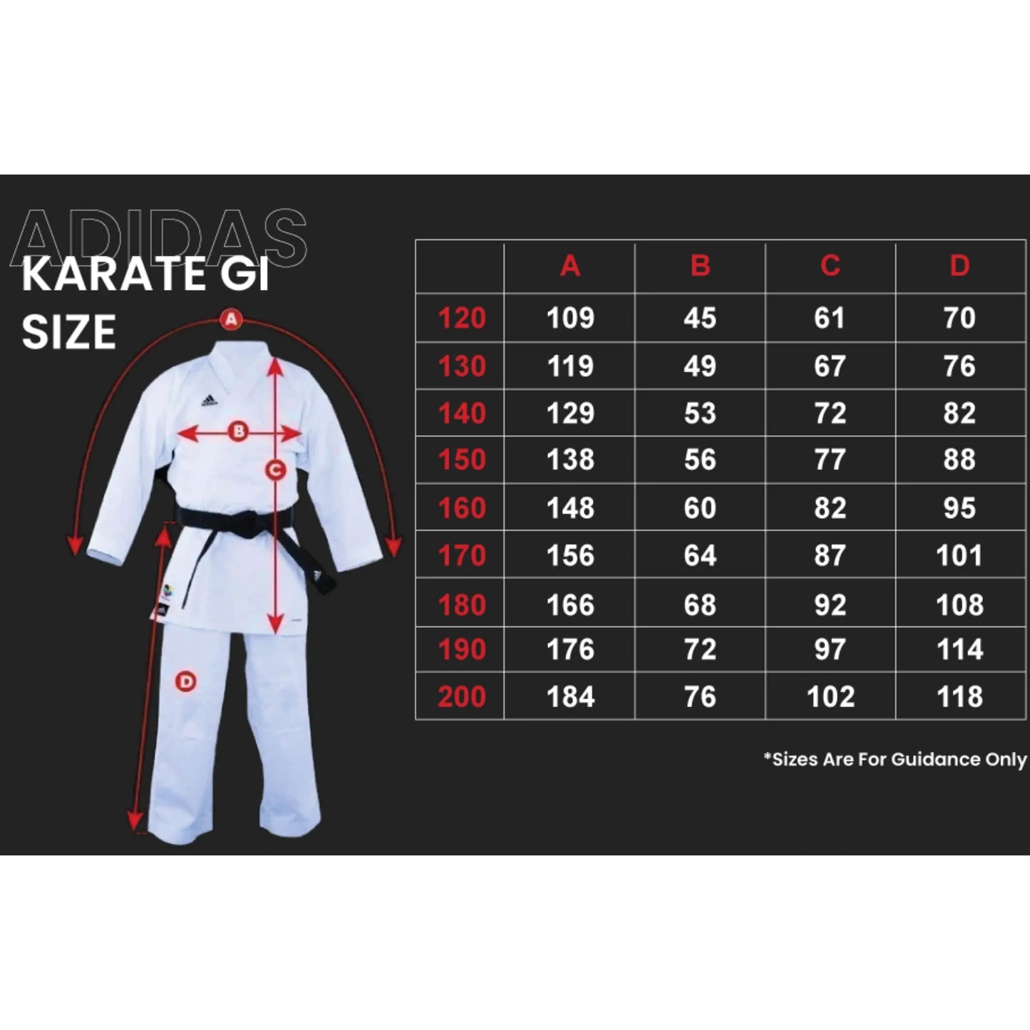 Divisa Karategi Adidas Karate Kumite WKF Uniforme allenamento Kimono Karate Gi Misure - Punto Fitness Potenza