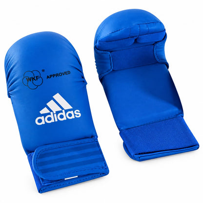 Adidas Karate Gloves - WKF approved Kumite mitts Blue or Red sizes S-M-L