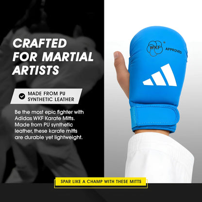 Guanti Karate Adidas - omologati WKF guantini Kumite materiale misure S-M-L - Punto Fitness Potenza Arti Marziali