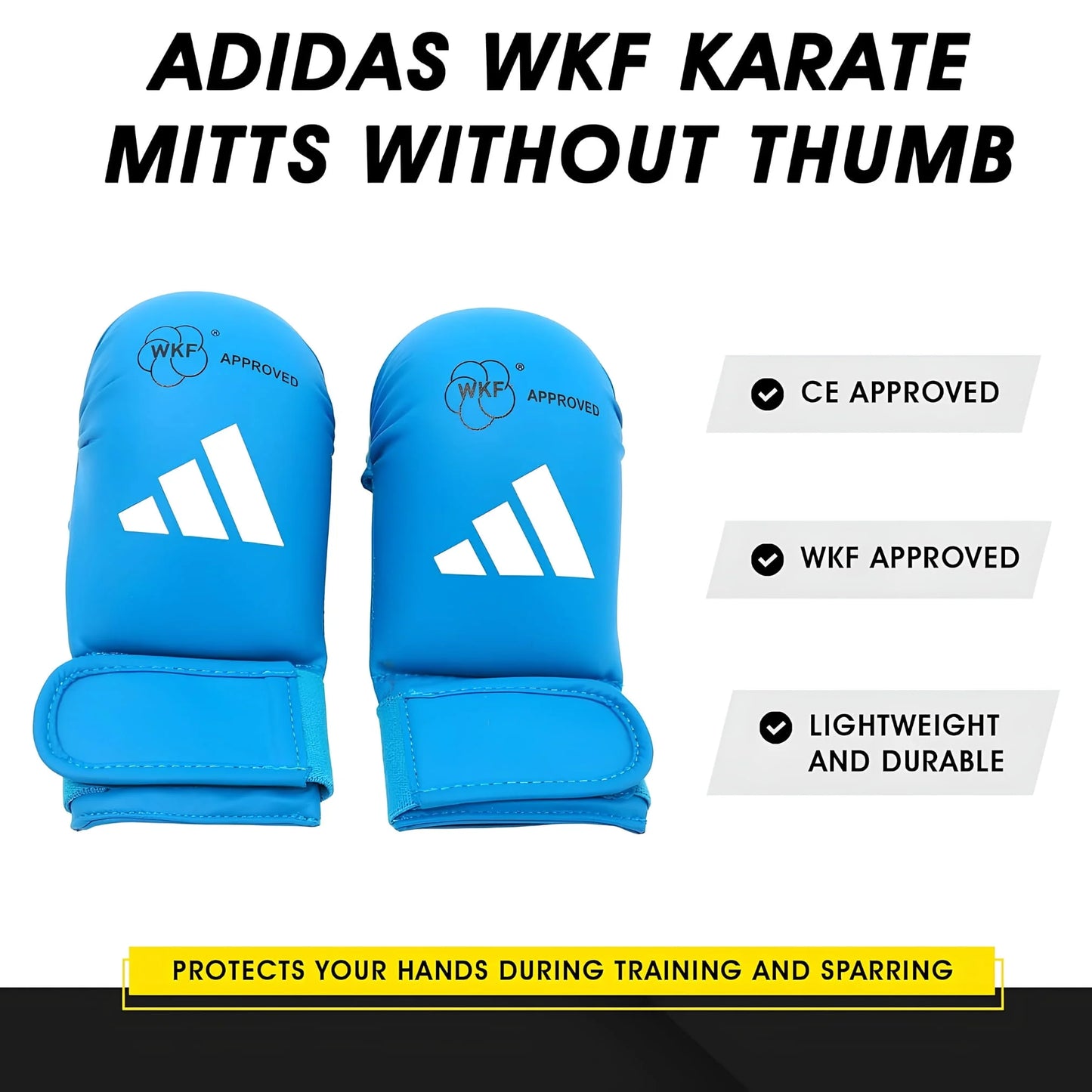 Guanti Karate Adidas - omologati WKF guantini Kumite info misure S-M-L - Punto Fitness Potenza Arti Marziali