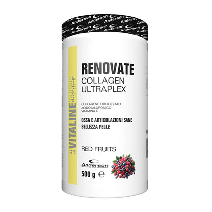 Anderson Renovate Collagen Ultraplex - Collagene in polvere idrolizzato e acido ialuronico Gusto Frutti Rossi - Punto Fitness Potenza