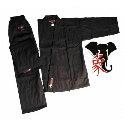 Divisa Kung Fu Barrus Uniforme Kimono Arti Marziali Wushu Tai Chi Shaolin colore Nero - Punto Fitness Potenza