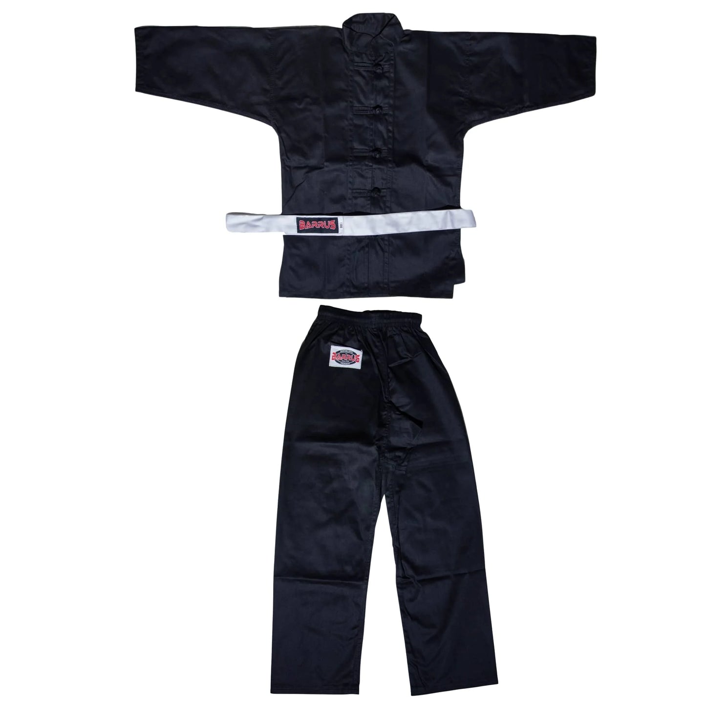 Divisa Kung Fu Barrus Uniforme Kimono Arti Marziali Wushu Tai Chi Shaolin colore Nero - Punto Fitness Potenza
