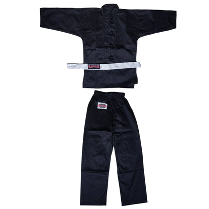 Divisa Kung Fu Barrus Uniforme Kimono Arti Marziali Wushu Tai Chi Shaolin colore Nero - Punto Fitness Potenza