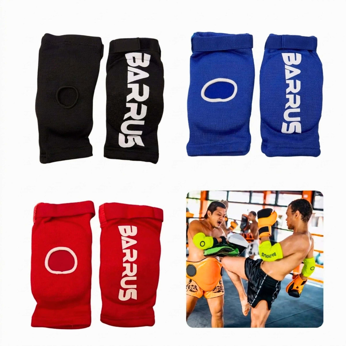 Barrus - Gomitiere Arti Marziali MMA Muay Thai SM/LXL | Gomitiera protezione paragomiti imbottito - Punto Fitness Potenza