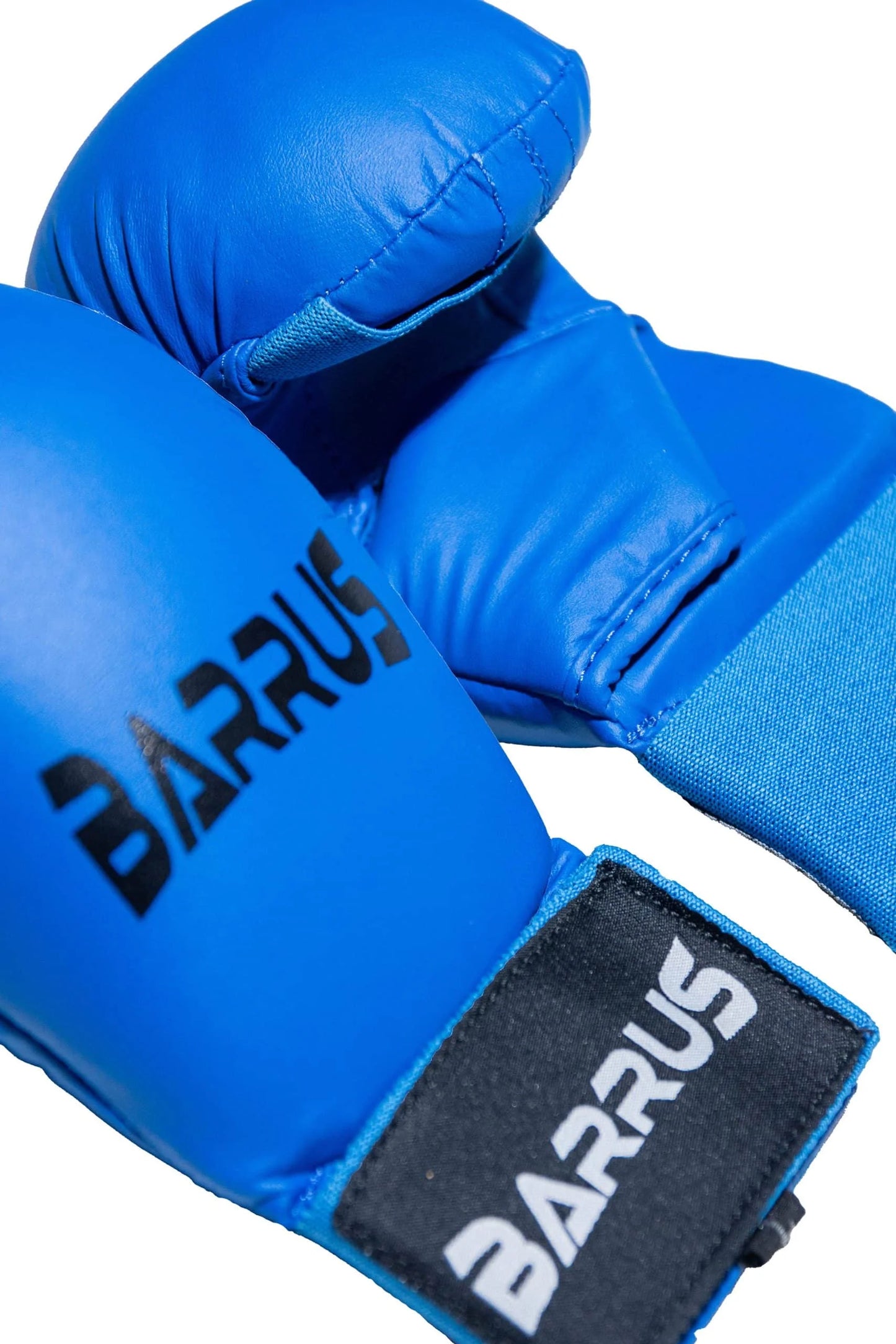 Barrus - Guanti Karate guantino Kumite colore Blu Misure S-M-L dettaglio fronte | Punto Fitness Potenza Arti Marziali